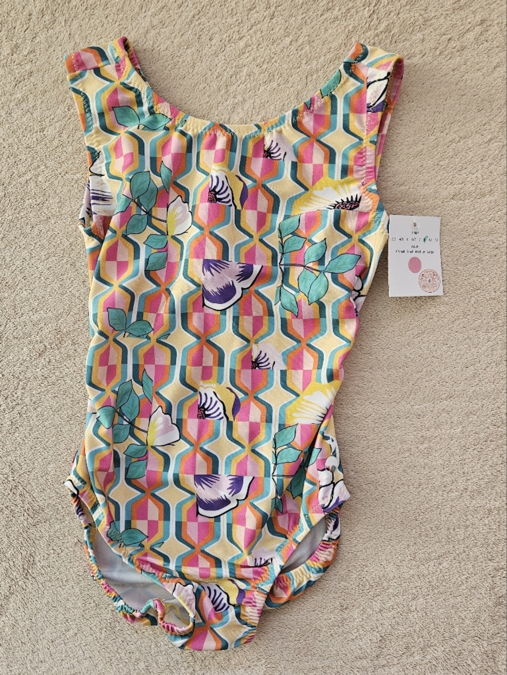 Colorful Geometric Floral Leotard